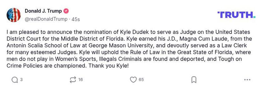 Post image from Donald Trump