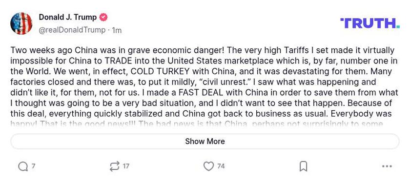 Post preview from Donald Trump