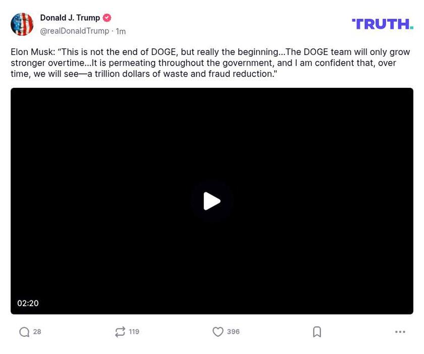 Post preview from Donald Trump