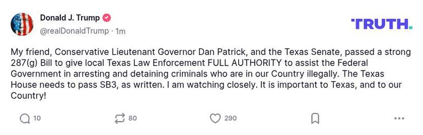 Post image from Donald Trump