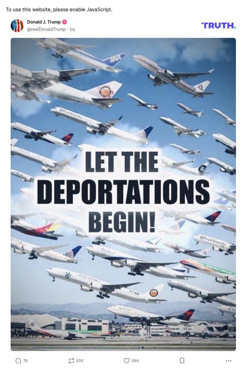 Post image from Donald Trump