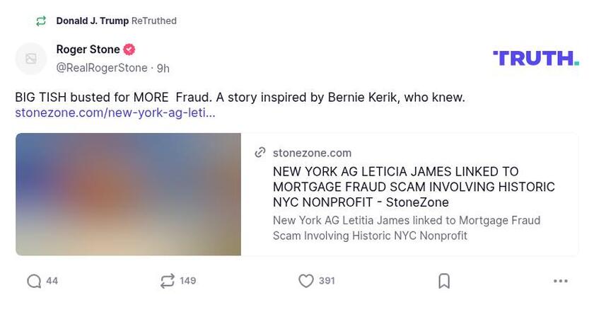 Post image from Donald Trump