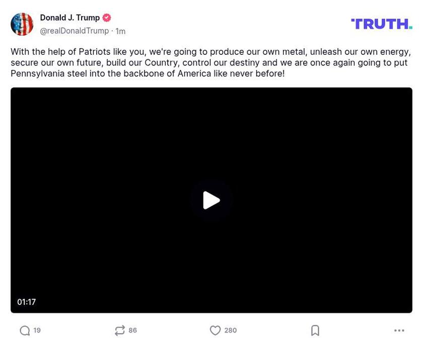 Post image from Donald Trump