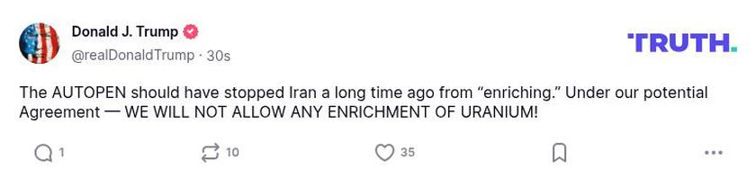 Post preview from Donald Trump