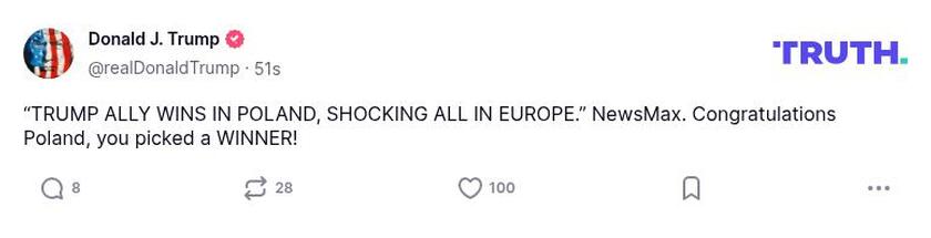 Post image from Donald Trump