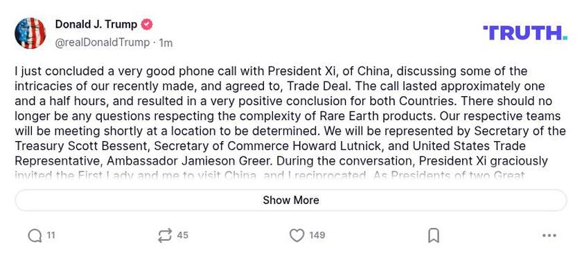 Post preview from Donald Trump