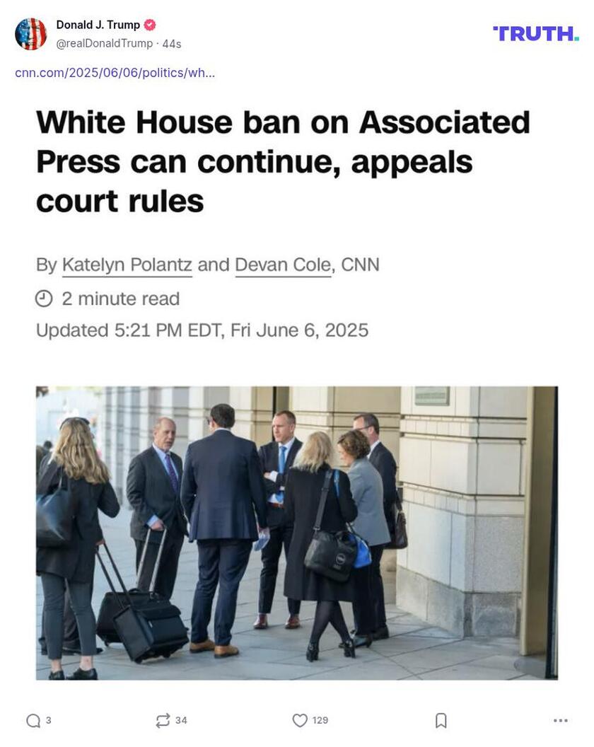 Post preview from Donald Trump