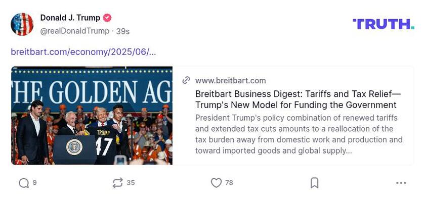 Post image from Donald Trump