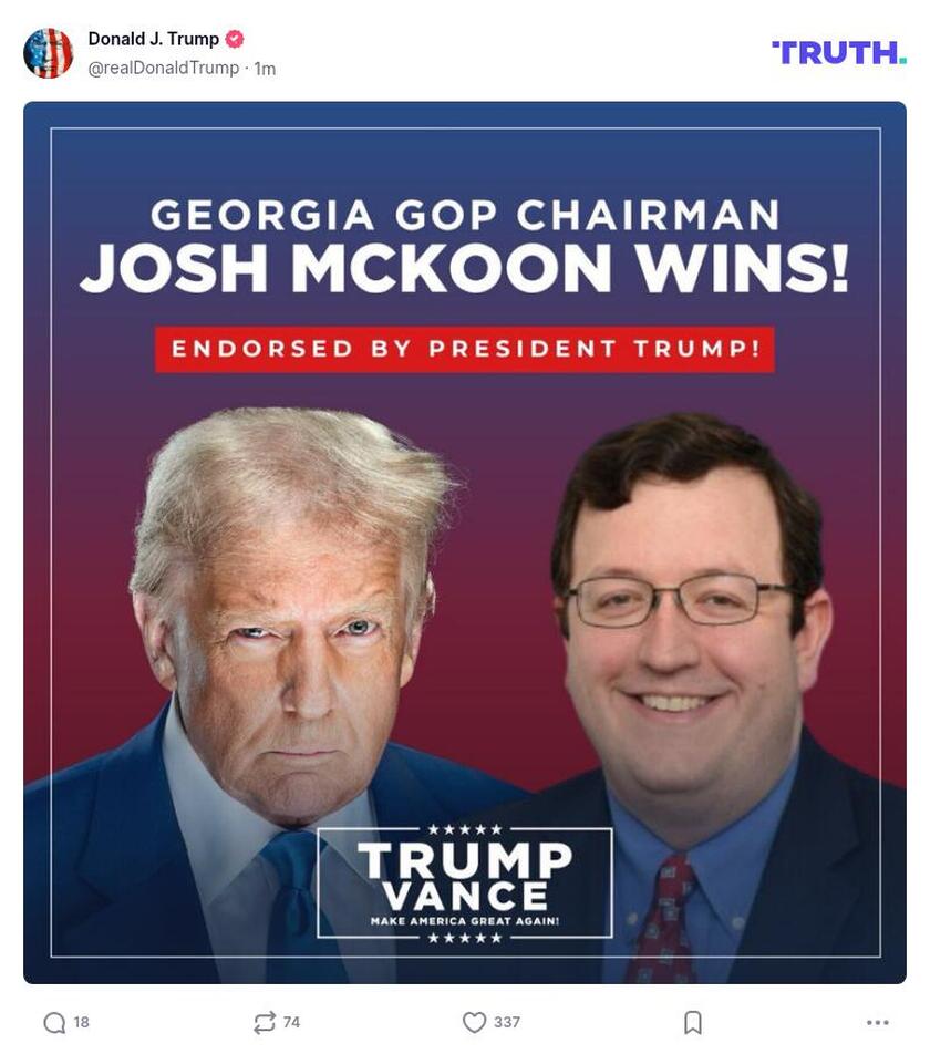 Post image from Donald Trump