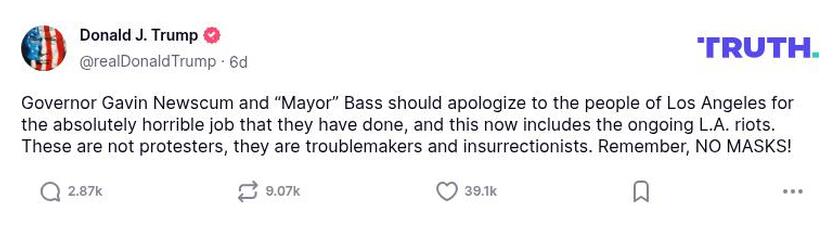 Post image from Donald Trump