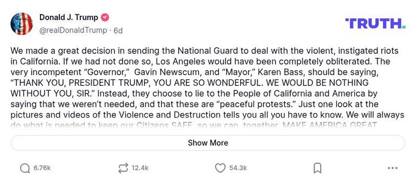 Post image from Donald Trump