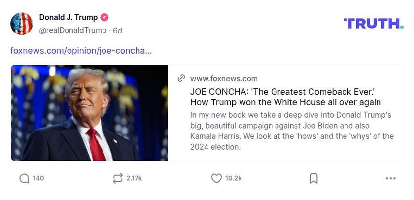 Post image from Donald Trump