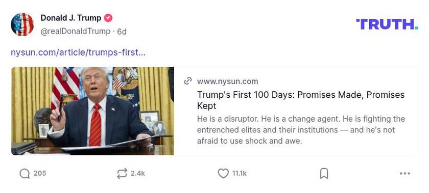 Post image from Donald Trump