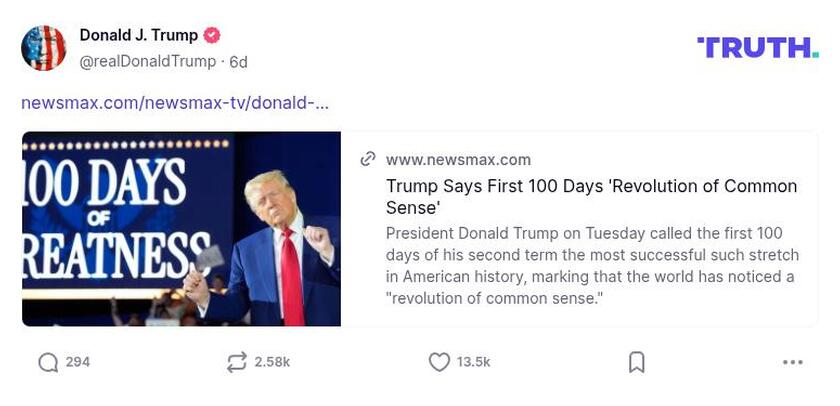 Post image from Donald Trump