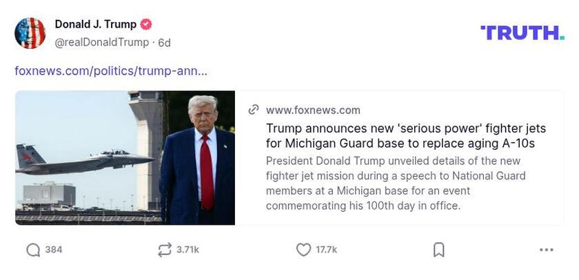 Post image from Donald Trump