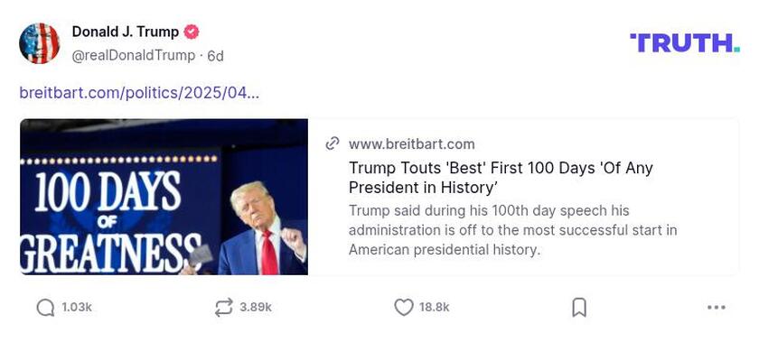 Post image from Donald Trump