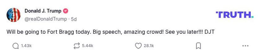 Post image from Donald Trump