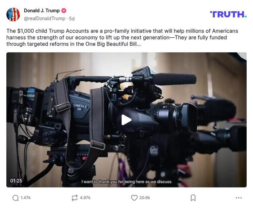 Post image from Donald Trump