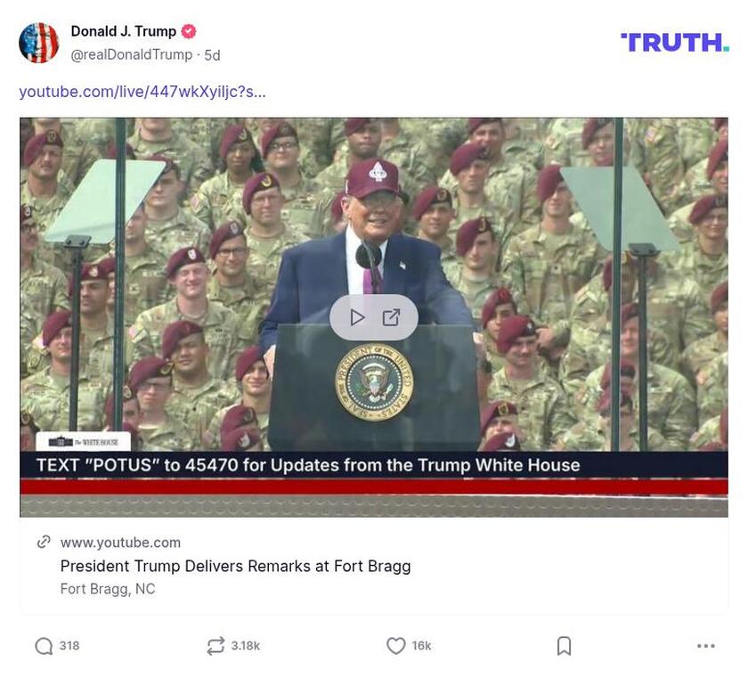 Post image from Donald Trump