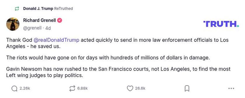 Post image from Donald Trump