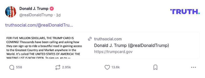 Post image from Donald Trump