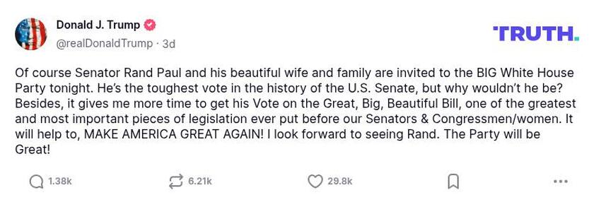 Post image from Donald Trump