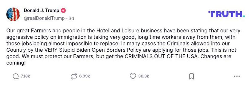 Post preview from Donald Trump