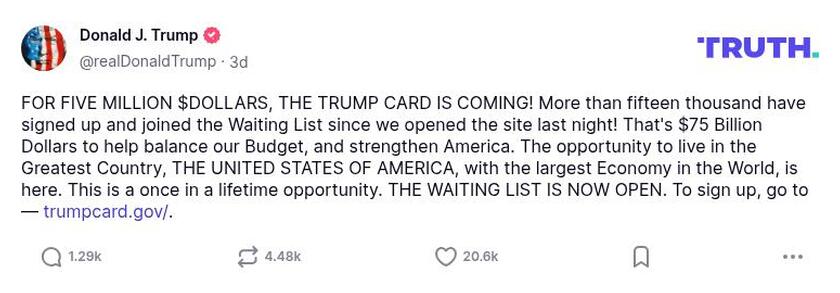 Post image from Donald Trump