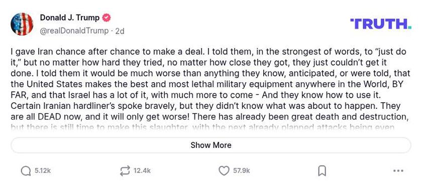 Post preview from Donald Trump