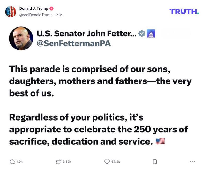 Post image from Donald Trump