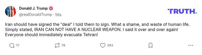 Post preview from Donald Trump