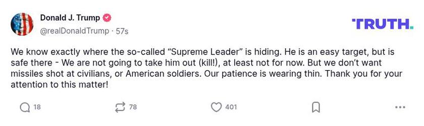 Post image from Donald Trump