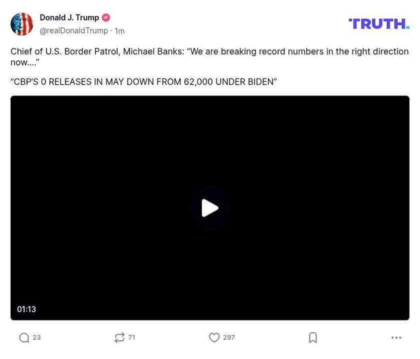 Post preview from Donald Trump