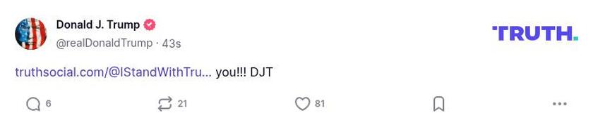 Post image from Donald Trump