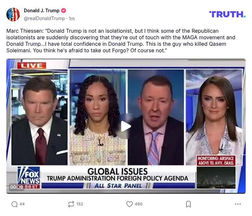 Post image from Donald Trump