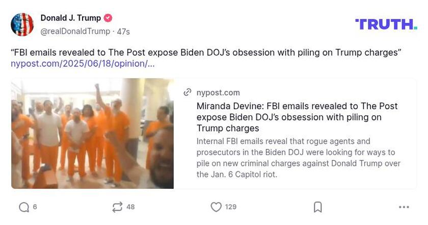 Post preview from Donald Trump