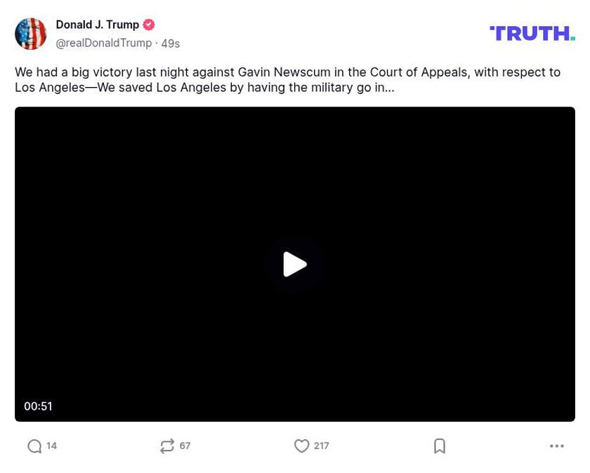 Post image from Donald Trump