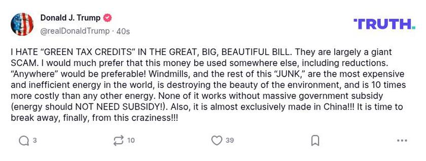 Post preview from Donald Trump