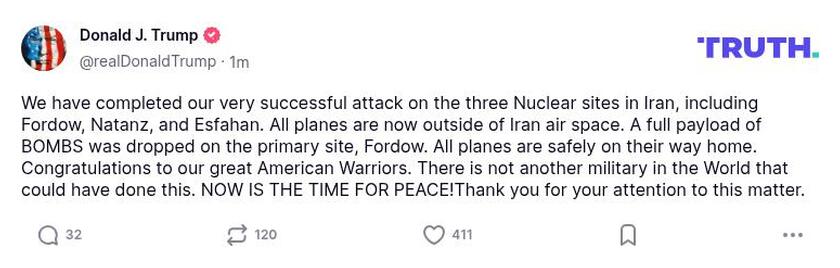 Post preview from Donald Trump