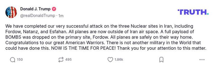 Post preview from Donald Trump