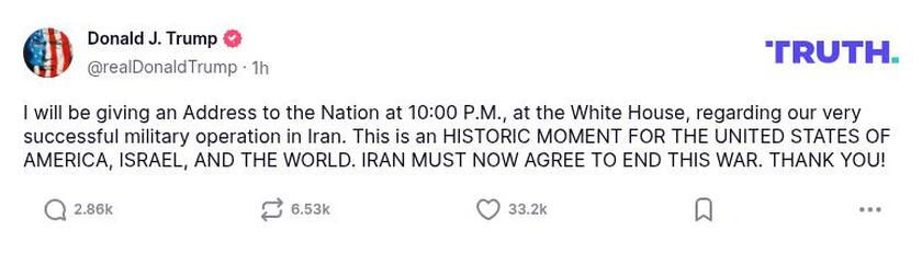 Post preview from Donald Trump