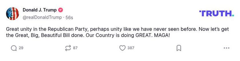 Post image from Donald Trump