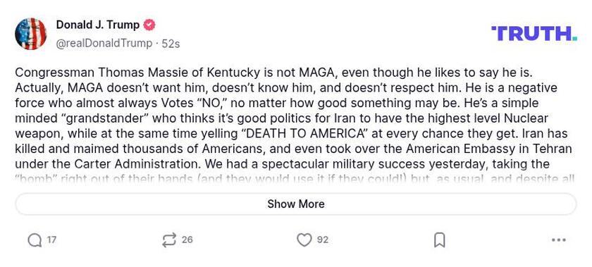 Post preview from Donald Trump