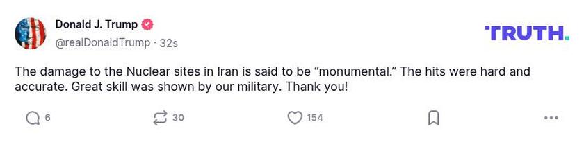 Post preview from Donald Trump