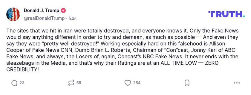 Post preview from Donald Trump