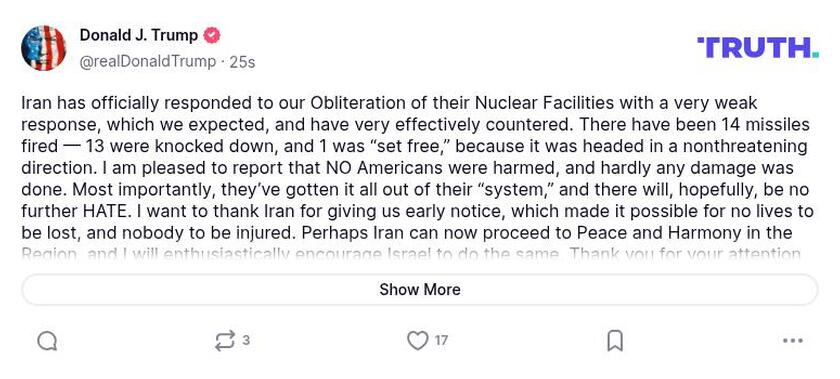 Post preview from Donald Trump