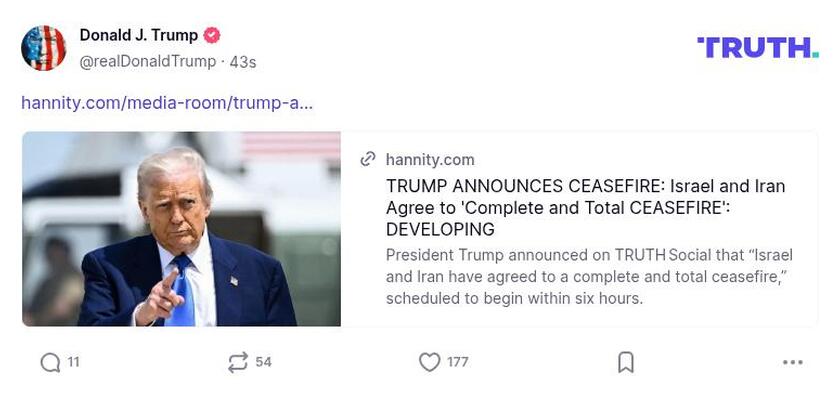 Post preview from Donald Trump