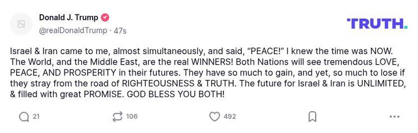 Post preview from Donald Trump