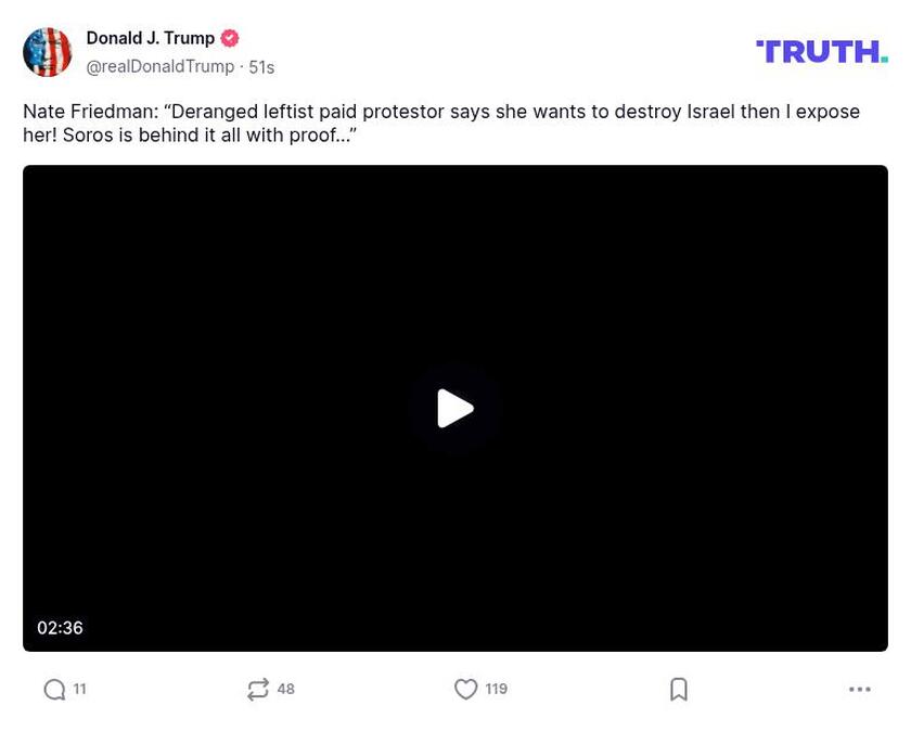 Post preview from Donald Trump