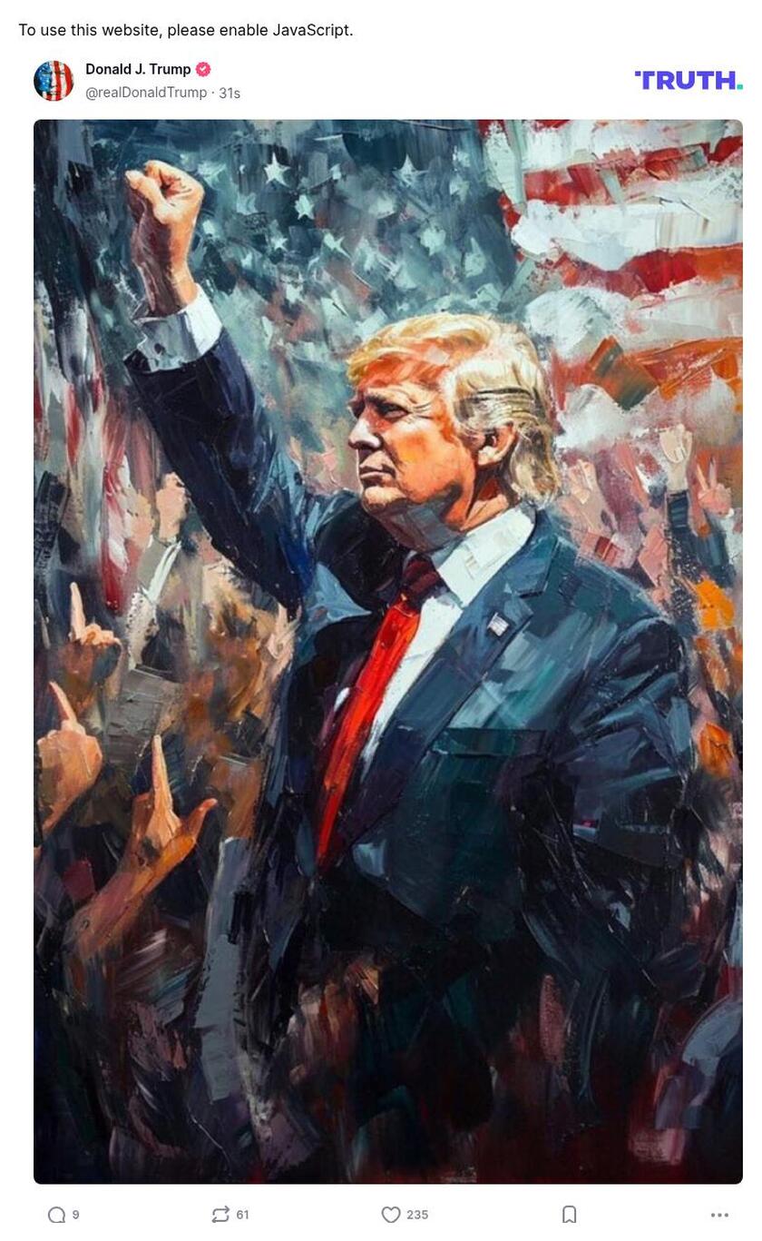 Post image from Donald Trump